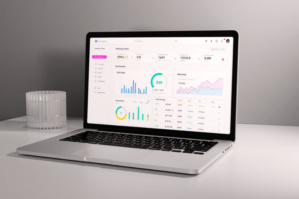 Buchhaltungsübersicht am Laptop – Qonto und Lexoffice Integration