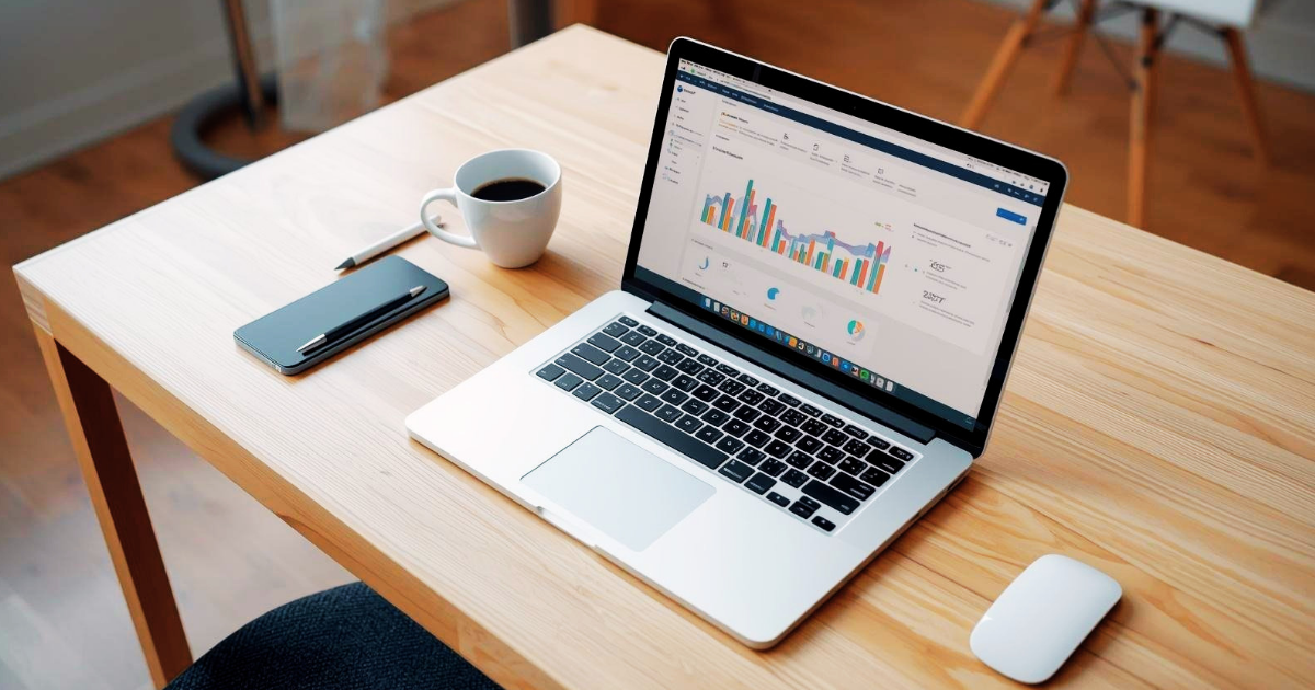 Freelancerin testet Lexoffice am Laptop – Buchhaltungssoftware für Selbstständige