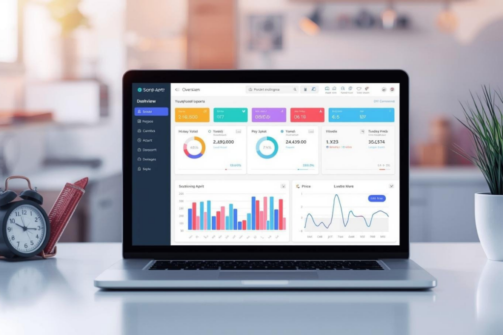 sevdesk Dashboard mit Einnahmen und Ausgaben im Überblick