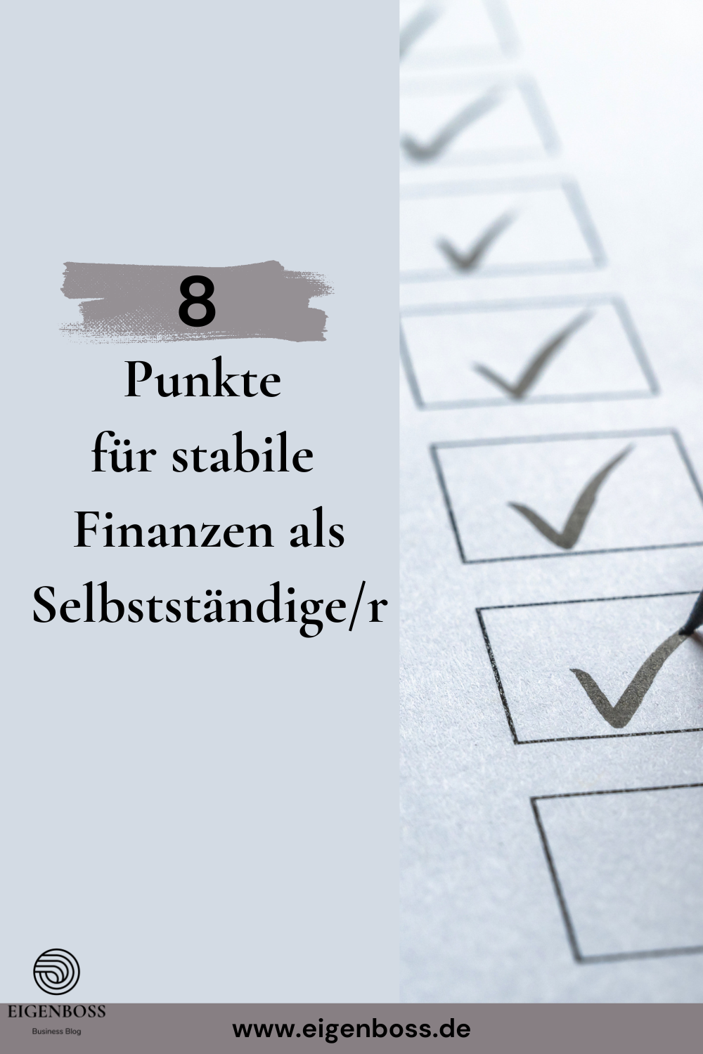 Finanzplanung für Selbstständige mit Checkliste – Pinterest Pin