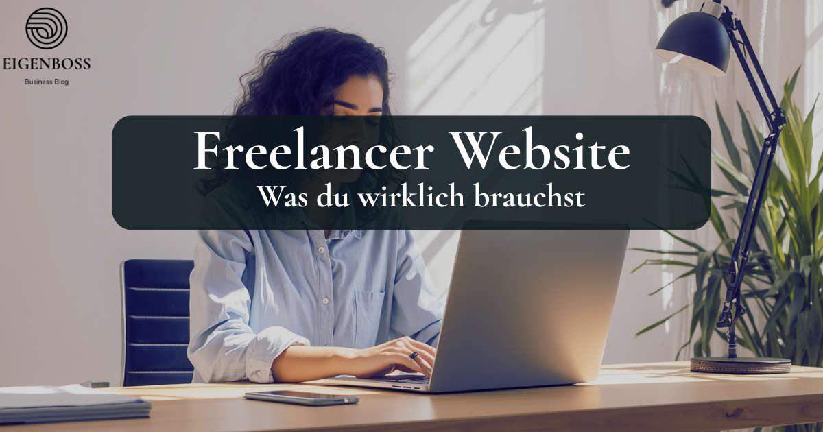 Freelancerin erstellt ihre eigene Website am Laptop
