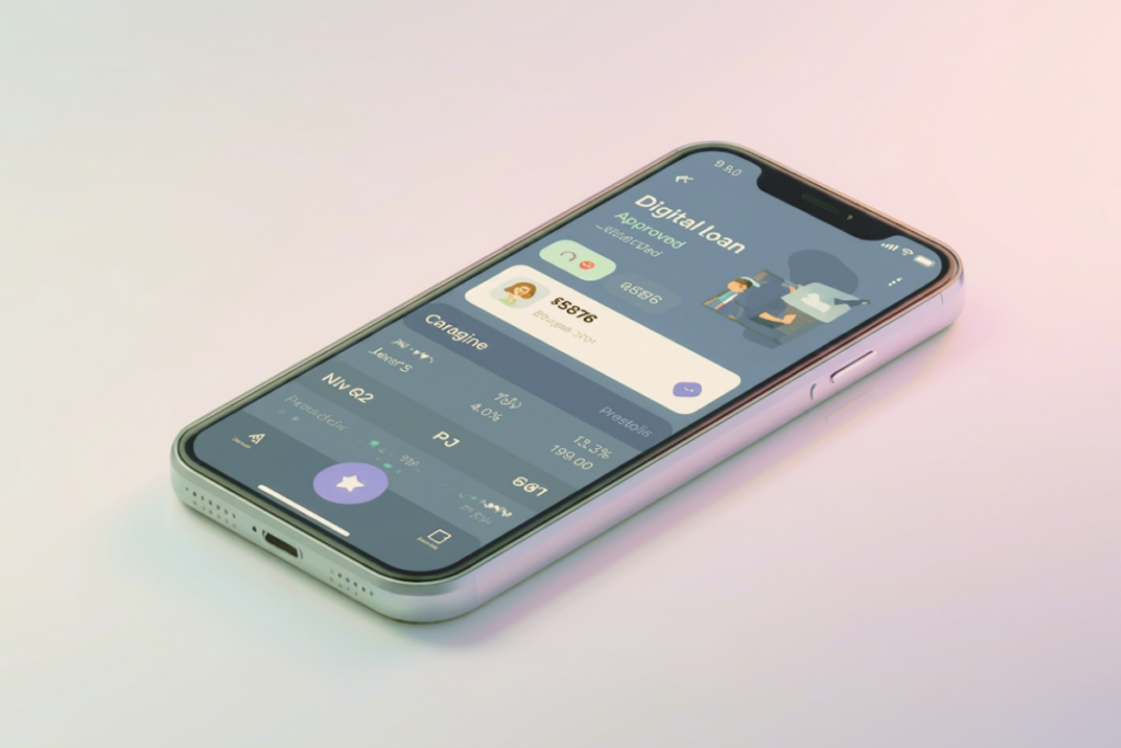 Digitaler Kreditantrag für Selbstständige auf dem Smartphone